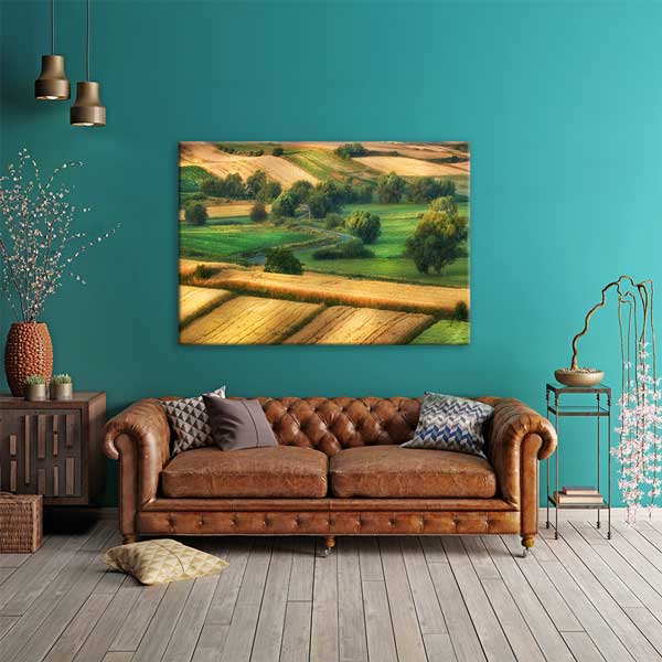 Kırsal Tarım Arazisi Doğa Manzarası Kanvas Tablo 13490