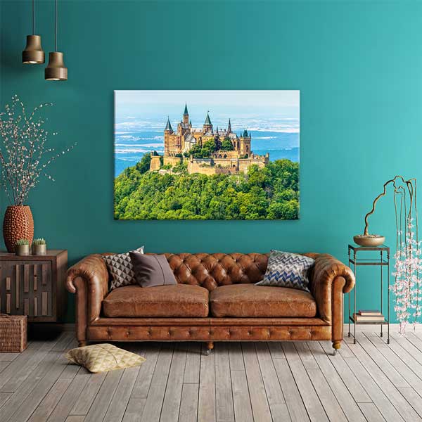 Tarihi Şato ve Orman Manzarası Kanvas Tablo 13498