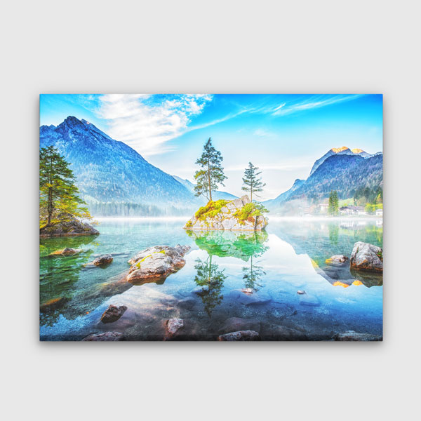 Huzurlu Dağ Gölü Manzarası Kanvas Tablo 13504