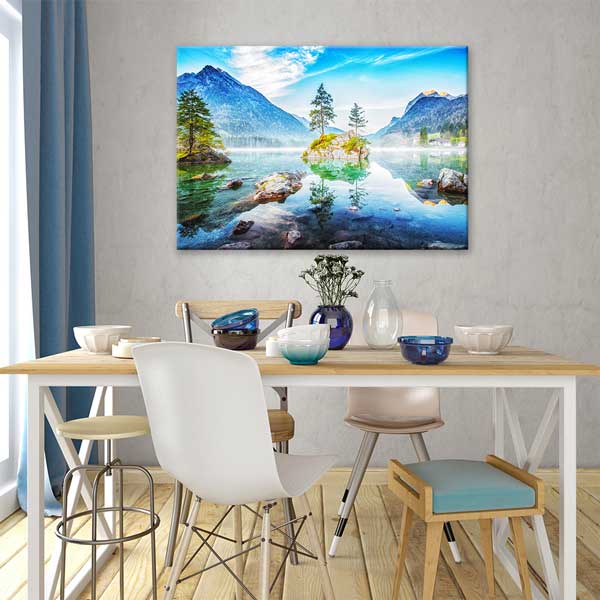 Huzurlu Dağ Gölü Manzarası Kanvas Tablo 13504