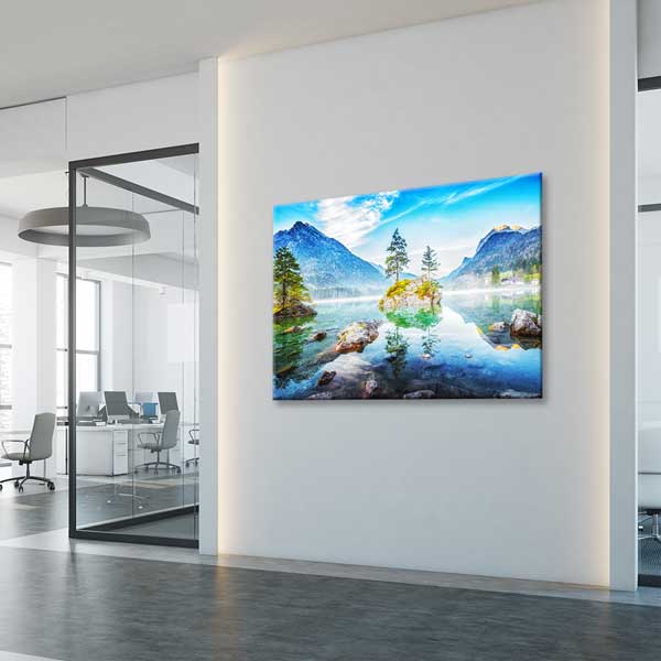Huzurlu Dağ Gölü Manzarası Kanvas Tablo 13504