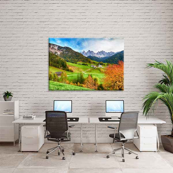 wall-design-art-13516-04 Sonbahar Dağ Köyü Manzarası Kanvas Tablo 13516