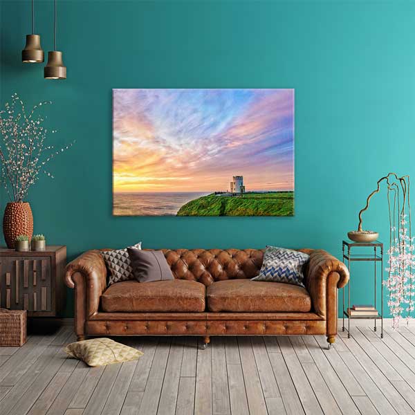 Gün Batımında Deniz Feneri Manzara Kanvas Tablo 13520