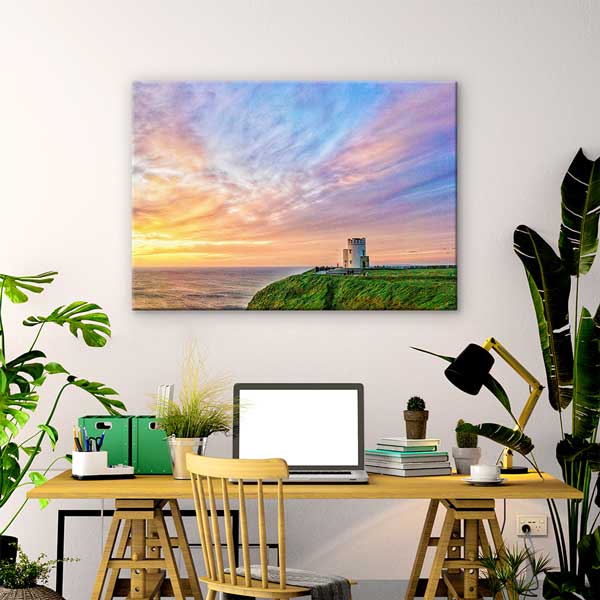 Gün Batımında Deniz Feneri Manzara Kanvas Tablo 13520