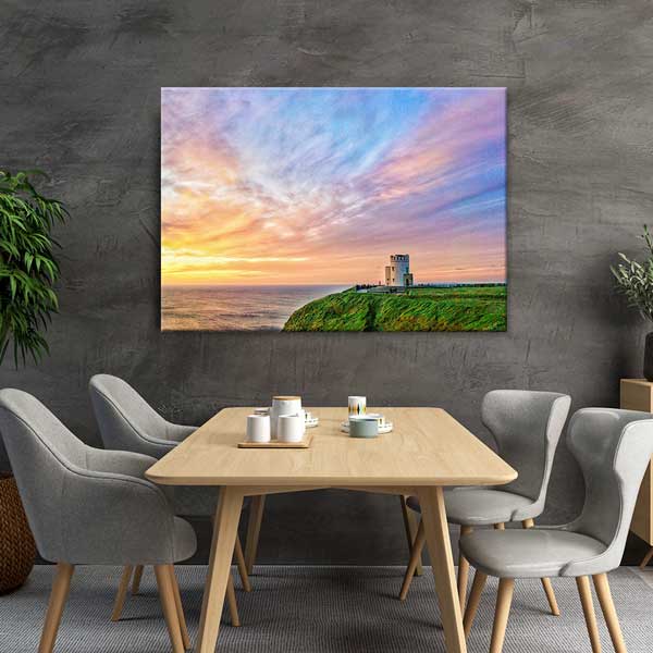 Gün Batımında Deniz Feneri Manzara Kanvas Tablo 13520