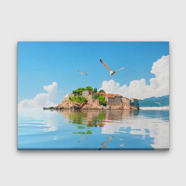 Ada ve Deniz Manzarası Kanvas Tablo 13524