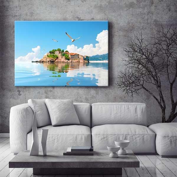 Ada ve Deniz Manzarası Kanvas Tablo 13524