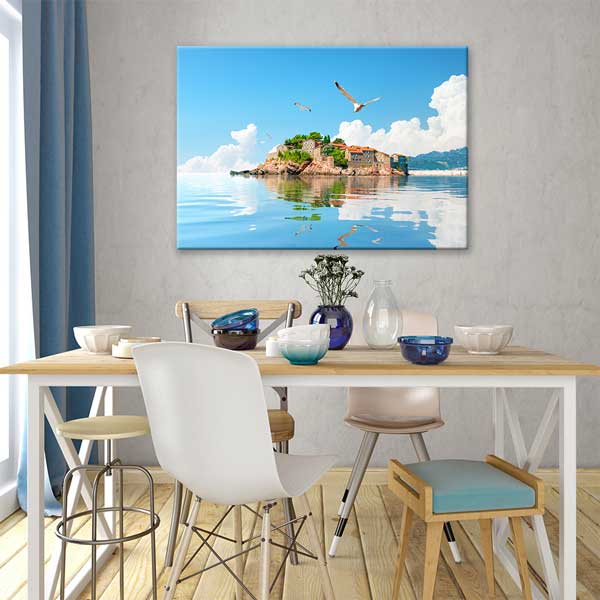 Ada ve Deniz Manzarası Kanvas Tablo 13524