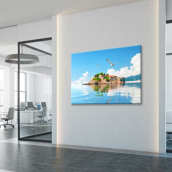 Ada ve Deniz Manzarası Kanvas Tablo 13524