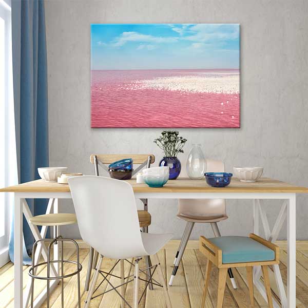 wall-design-art-13551-03 Pembe Göl ve Gökyüzü Fotoğraf Sanatı Kanvas Tablo 13551