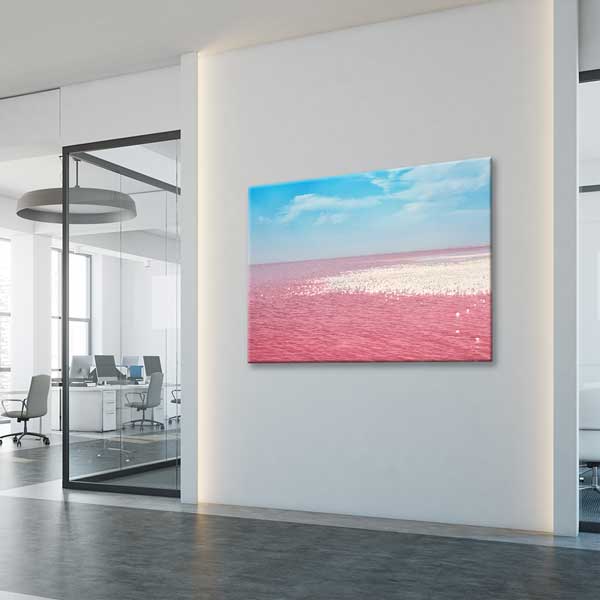 wall-design-art-13551-04 Pembe Göl ve Gökyüzü Fotoğraf Sanatı Kanvas Tablo 13551