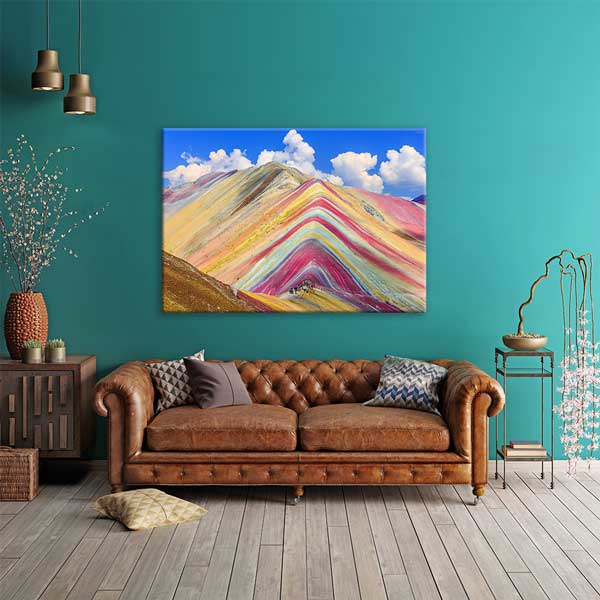 wall-design-art-13559-01 Renkli Dağ Manzarası Kanvas Tablo 13559