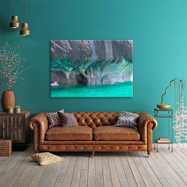 Turkuaz Mermer Mağara Doğa Manzarası Kanvas Tablo 13565