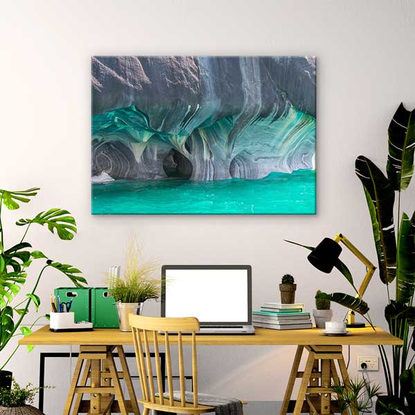 Turkuaz Mermer Mağara Doğa Manzarası Kanvas Tablo 13565