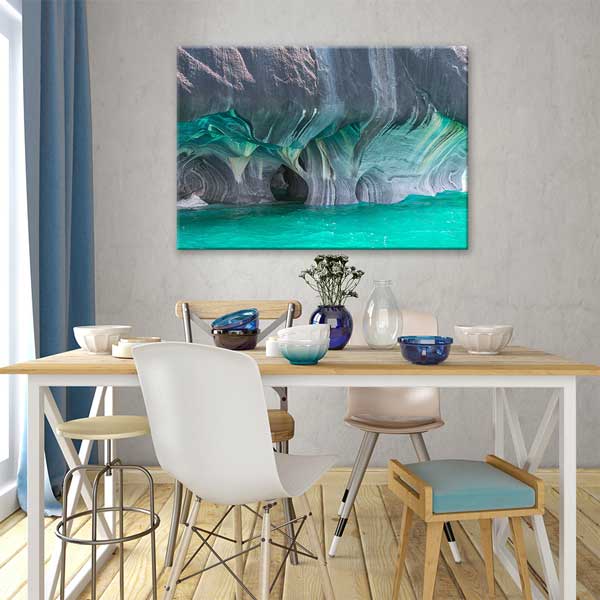 Turkuaz Mermer Mağara Doğa Manzarası Kanvas Tablo 13565