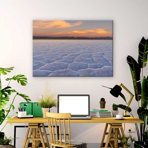 Gün Batımında Tuz Gölü Manzarası Kanvas Tablo 13568