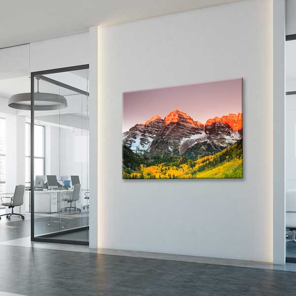 Gün Batımında Kızıl Dağ Zirveleri Manzarası Kanvas Tablo 13586