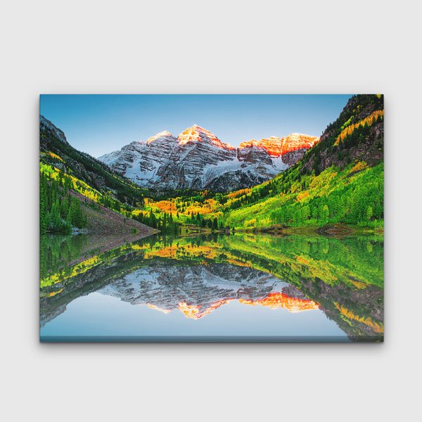 Dağ Vadisi ve Göl Yansıması Manzarası Kanvas Tablo 13589