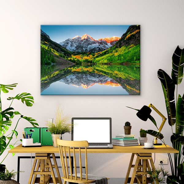 Dağ Vadisi ve Göl Yansıması Manzarası Kanvas Tablo 13589