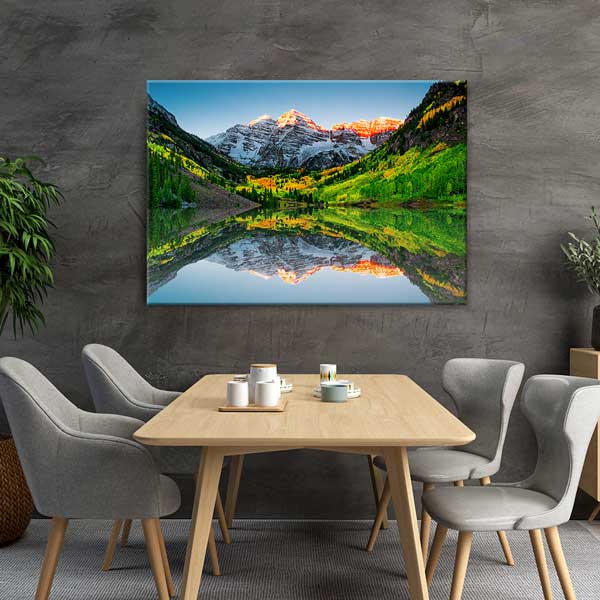 Dağ Vadisi ve Göl Yansıması Manzarası Kanvas Tablo 13589