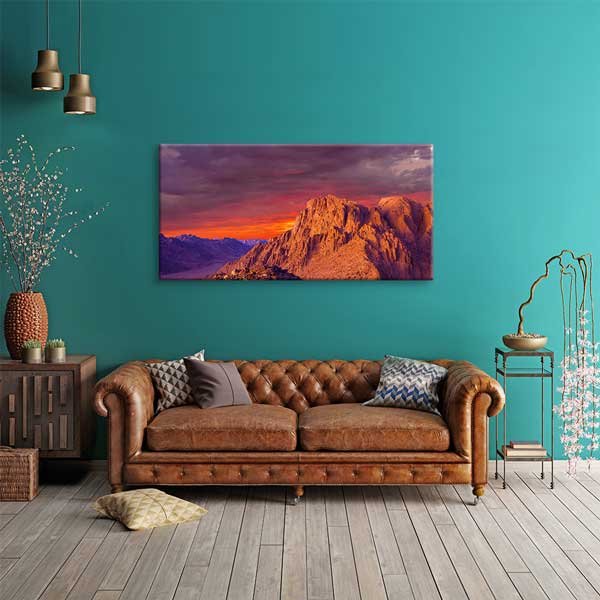 Kızıl Günbatımı Dağ Manzarası Kanvas Tablo – 13640