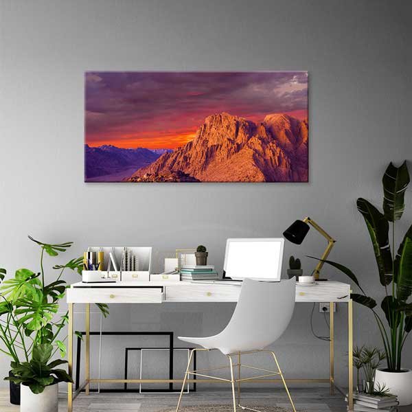 Kızıl Günbatımı Dağ Manzarası Kanvas Tablo – 13640