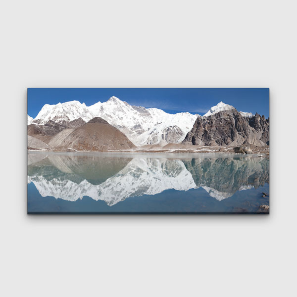 Karlarla Kaplı Dağlar ve Buz Gölü Yansıması Kanvas Tablo – 13668