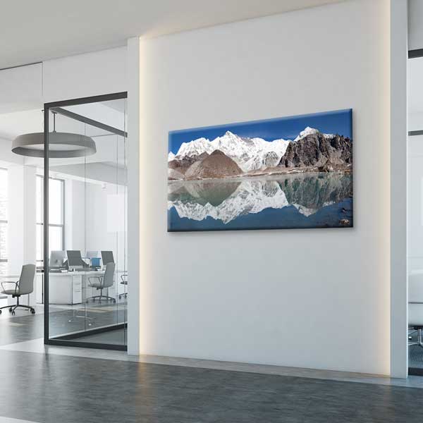 Karlarla Kaplı Dağlar ve Buz Gölü Yansıması Kanvas Tablo – 13668
