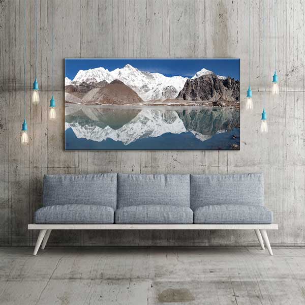 Karlarla Kaplı Dağlar ve Buz Gölü Yansıması Kanvas Tablo – 13668