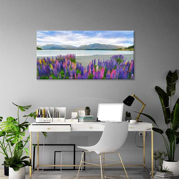 Lupin Çiçekleri ve Dağ Manzarası Kanvas Tablo – 13682