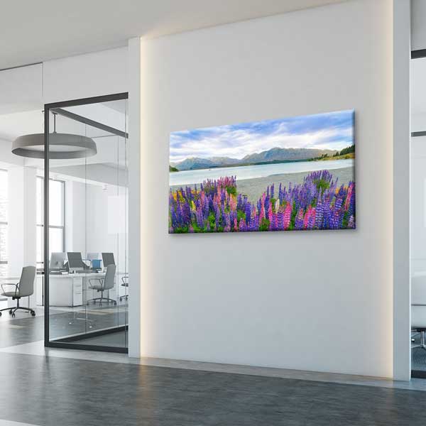 Lupin Çiçekleri ve Dağ Manzarası Kanvas Tablo – 13682