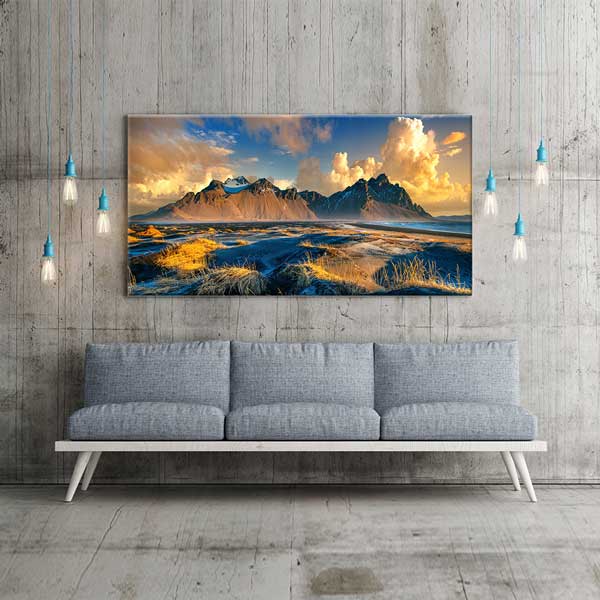 Vestrahorn İzlanda Dağ ve Sahil Manzarası Kanvas Tablo – 13693