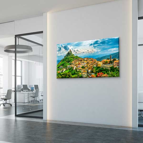 Castelmola İtalya Dağ Kasabası Manzara Kanvas Tablo – 13717