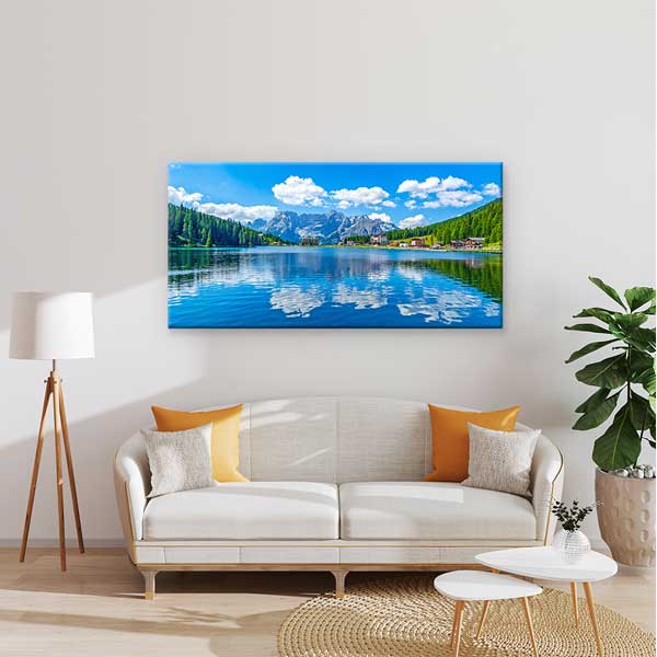 wall-design-art-13725-01 Mavi Göl ve Dağ Manzarası Kanvas Tablo – 13725