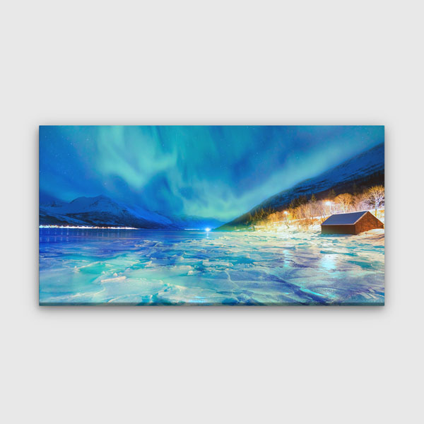 Kuzey Işıkları ve Buzlu Göl Kanvas Tablo – 13728