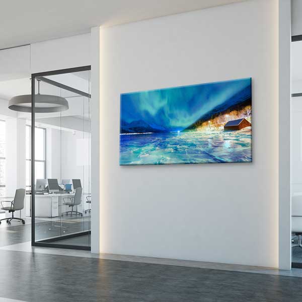 Kuzey Işıkları ve Buzlu Göl Kanvas Tablo – 13728