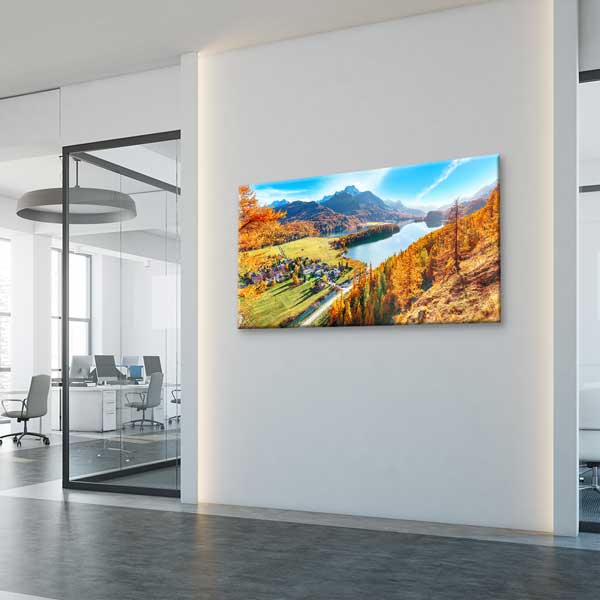 Sonbahar Dağ ve Göl Manzarası Kanvas Tablo – 13735