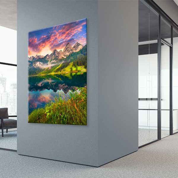 Dağ Gölü Gün Batımı Manzarası Kanvas Tablo 13839