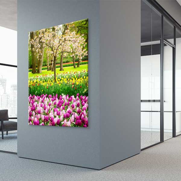 Renkli Lale Bahçesi Manzara Kanvas Tablo 13844