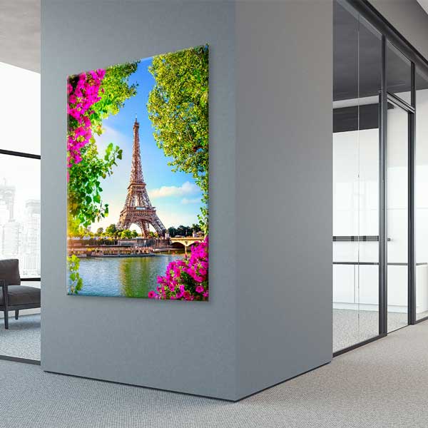 Eyfel Kulesi Çiçekli Paris Manzarası Kanvas Tablo 13858