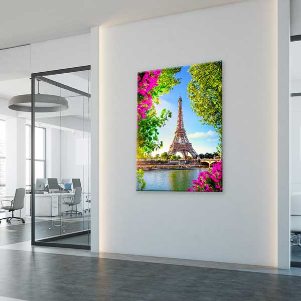 Eyfel Kulesi Çiçekli Paris Manzarası Kanvas Tablo 13858