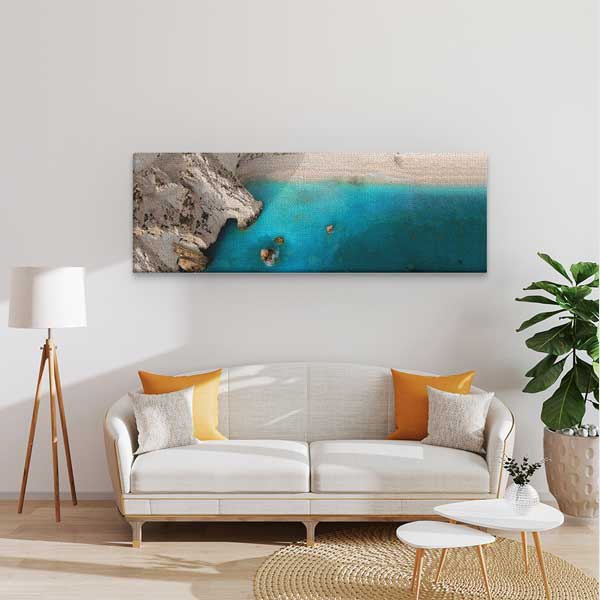 Akdeniz Kayalık Koy Manzarası Kanvas Tablo 13903