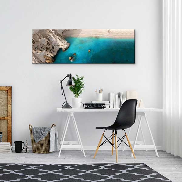 Akdeniz Kayalık Koy Manzarası Kanvas Tablo 13903