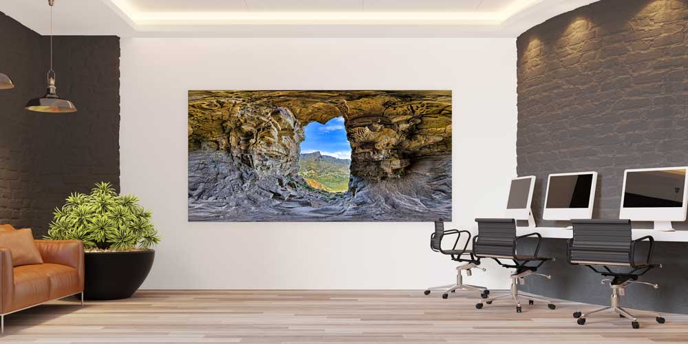 Mağara Penceresinden Dağ Manzarası Büyük Ebat Duvar Dekoru 14020