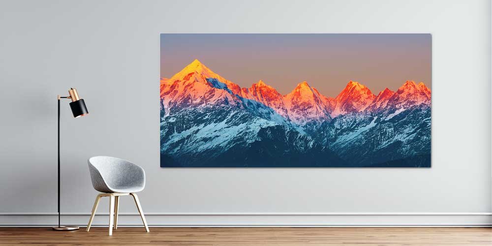 Büyük Ebat Dağ Zirvesi Gün Batımı Duvar Dekoru 14026