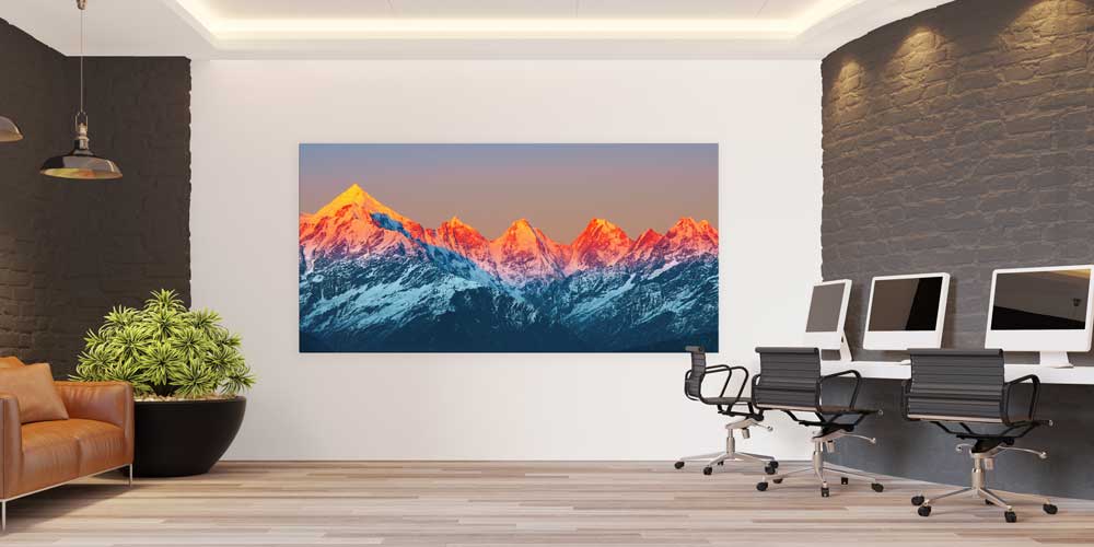 Büyük Ebat Dağ Zirvesi Gün Batımı Duvar Dekoru 14026