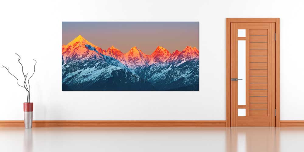 Büyük Ebat Dağ Zirvesi Gün Batımı Duvar Dekoru 14026