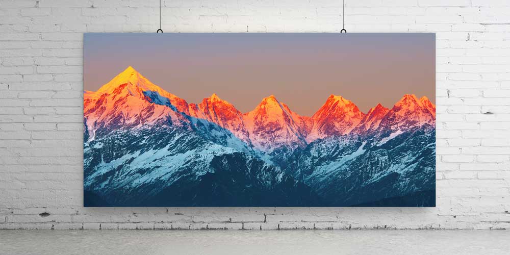Büyük Ebat Dağ Zirvesi Gün Batımı Duvar Dekoru 14026