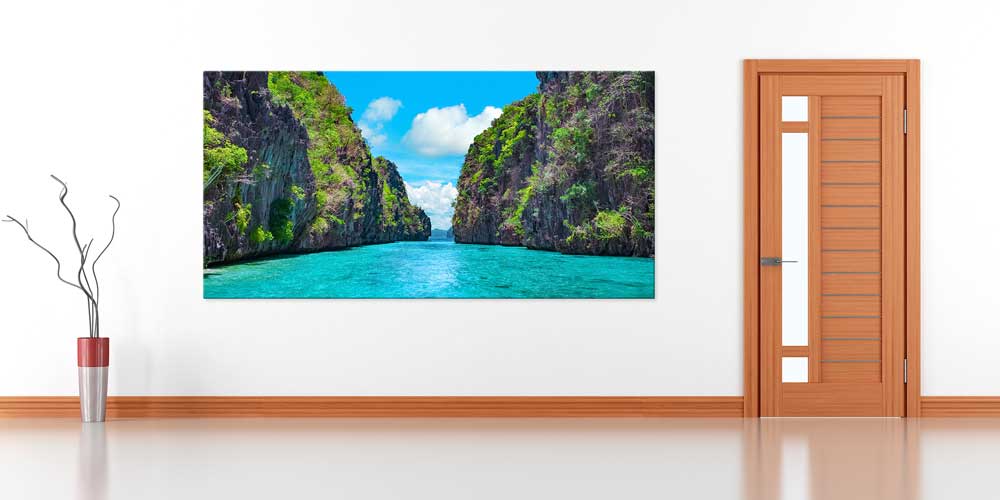 Büyük Ebat Tropikal Lagün ve Kayalık Geçit Duvar Dekoru 14045