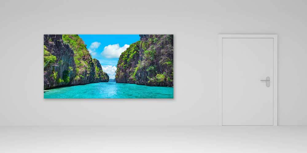 Büyük Ebat Tropikal Lagün ve Kayalık Geçit Duvar Dekoru 14045